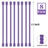 8PCS 12-Inch Silicone Cable Ties, Bendable Rubber Twist Ties, Reusable Twist Ties for Cords, gear ties for Organizing, Bundling (Purple) view 2