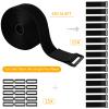 16.4 Feet x 2 Inch Heavy Duty Hook and Loop Straps with 15 Buckles, Black Nylon Cable Strap, Adjustable Cut-to-Length, Reusable Fastening Cable Ties Cinch Straps for Securing Cables, Hoses, Pipes view 2