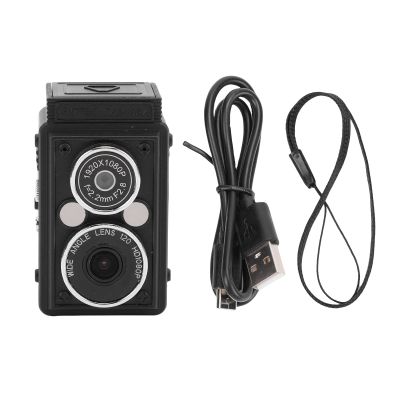 Mini Retro Digital Camera, 1080P HD 12MP Portable Twin Lens Style Vintage Camera, Pockets Vlog Digital Cameras with Wrist Strap for Teens Adults Beginner