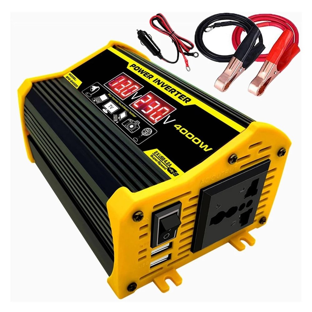 Portable Inverter Car Power Inverters DC 12Volt to AC Transformer 4000W Modified SineWave Auto Inverter LED Display