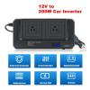 200W Car Power Inverter 12V Transformer Converter Inversor Power Adapter 4.8A USB Quick Charge Accessories for Vehicle view 2