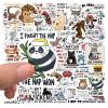 100Pcs Funny Holographic Animals Stickers for Adults, Waterproof Holographic Vinyl Sarcastic Meme Water Bottle Sticker for Hard Hat Laptop, Kindle, Phone, Scrapbooking Decals view 4