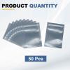 HARFINGTON 50pcs Antistatic Bags 3.5" x 2.4" Double-Layer Anti Static Resealable ESD Shielding Bag for GPU Hard Drive HDD SSD LED Lights Electronic Device, Semi-Transparent Dark Grey view 3
