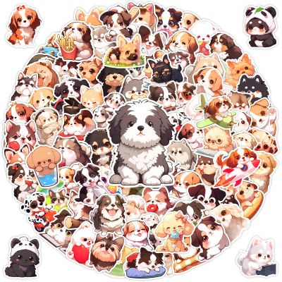 100 Pcs Cute Cartoon Dog Sticker Pack for Girls, Kawaii Puppy Stickers for Kids, Reusable Waterproof Puppies Breeds Prints Pet Vinyl Decals for Water Bottle,Laptop, Dog Decals for Valentine's Day