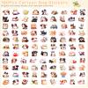 100 Pcs Cute Cartoon Dog Sticker Pack for Girls, Kawaii Puppy Stickers for Kids, Reusable Waterproof Puppies Breeds Prints Pet Vinyl Decals for Water Bottle,Laptop, Dog Decals for Valentine's Day view 2
