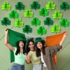 Gueevin 30 Pcs St Patricks Day Hanging Decorations St. Patrick's Day Honeycomb Balls Shamrock Honeycomb Paper Irish Ceiling Decor for Table Centerpiece Birthday Home Spring view 3