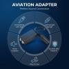 PODSJD Aviation Headset Adapter GA Dual Female to XLR 5 Pin Male, Lightweight Portable Plug Conversion Cable - Easy in-Flight Use for Pilots, Compatible with General Aviation view 3
