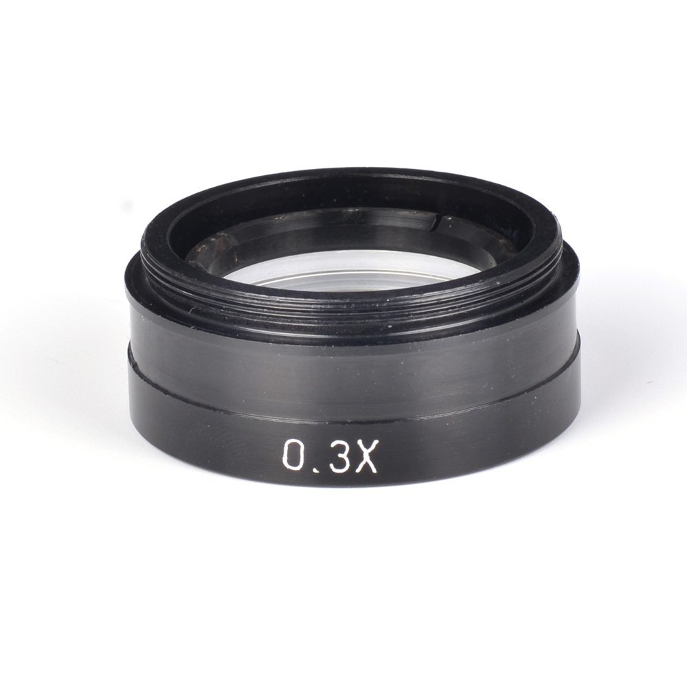 1pc 0.5X / 2.0X / 0.3X Barlow Auxiliary Objective Glass Lens for XDC-10A 180X 300X C-Mount Lens Industry Video Microscope Camera(0.3X)