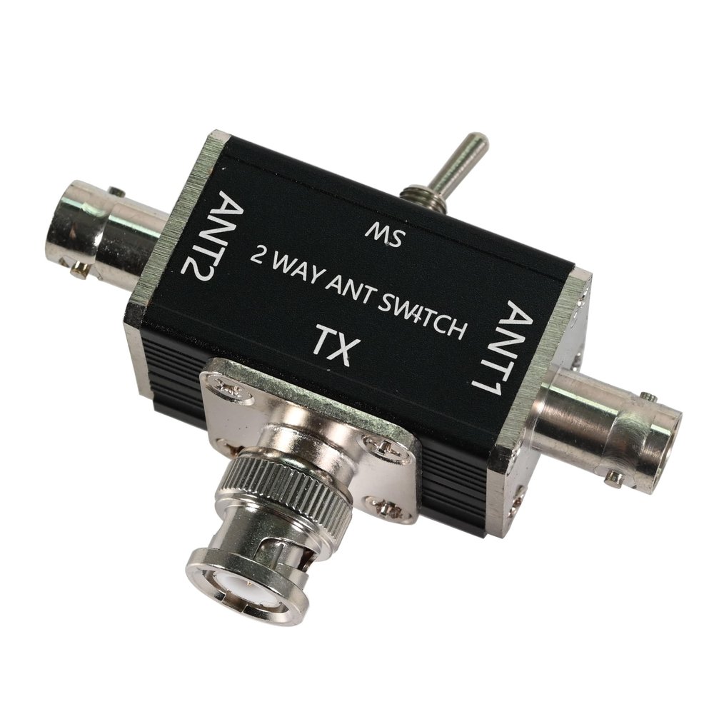 2 Way Antenna Switch, Antenna Splitter for Ham Radio with 1 Input, 2 Outputs, 0-50MHz Frequency and BNC Interface