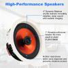 Herdio 8 Inch Bluetooth Ceiling Speakers Max Power 400 Watts 2 Way Flush Mount in Wall Speaker Great for Bathroom, Kitchen,Living Room,Office(1 Pair) view 3