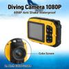 Diving Camera 48MP Underwater DSLR Camera, 1080P 5M, 2.4 Inch Screen 32G Memory Card - Anti Shake, Face Recognition, While Charging for Snorkeling and Diving (Yellow) view 2