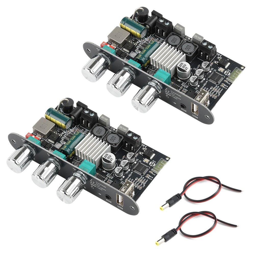 2-Pack ZK-1001U Mono Bluetooth AMP Board with TWS,100W Vehicle Amplifier Input 9-24V Wide Voltage Home Audio Amplifier Board,Supports AUX/USB/Bluetooth Input for Home Speaker,Car Audio DIY