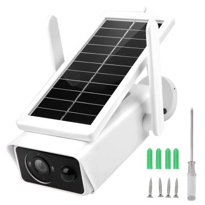 1080P Wireless Security Camera Outdoor Solar Powered, IP66 WiFi Cam with Night Vision, PIR Sensor & Two - Way - Remote Monitoring for Home & Chicken Coop Surveillance