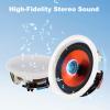 Herdio 4 Inch 480 Watts High Power Bluetooth Ceiling Speakers - 4 Recessed Speakers, Crisp Surround Sound for Home Theater, Bedroom, Kitchen, Office & Covered Patio(2 Paris) view 2