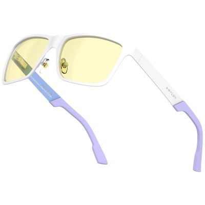ANYLUV Blue Light Glasses for Men Stylish Anti Eyestrain Lightwight Metal Frame Blue Light Blocking Glasses