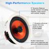 Herdio 8 Inch 400 Watts High Power Ceiling Speakers - Flush Mount, Crisp Sound for Home Theater, Living Room, Office, Kitchen & Covered Patio1 Pair view 2