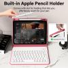 BQDIYOO Case for iPad Air 7th/6th 11-inch M3/M2 (2025/2024), iPad Air 5th/4th Generation 10.9 inch 2022/2020, Stand Folio Detachable Wireless Keyboard Soft TPU Cover with Pencil Holder, Red view 4