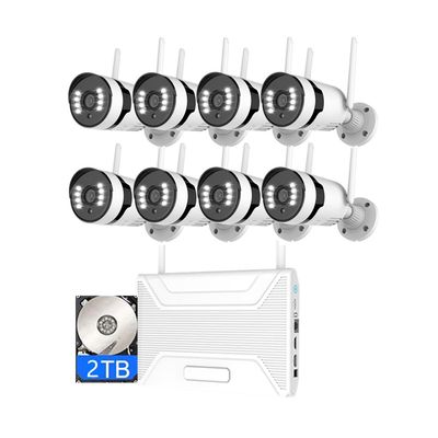 AKAVIG 5MP 8CH Home Surveillance NVR Kit, Business Wireless WiFi Security Camera System with Two Way Audio, Color Night Vision, Motion Detection, APP Remote Viewing, with 2T Hard Disk