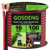 GOSDENG 16 Gauge Speaker Wire- 100 ft Spec Soft Touch Audio Wire for Car Stereos, Home Theater, Surround Sound - Flexible 16 AWG Speaker Cable - Red/Black view 1