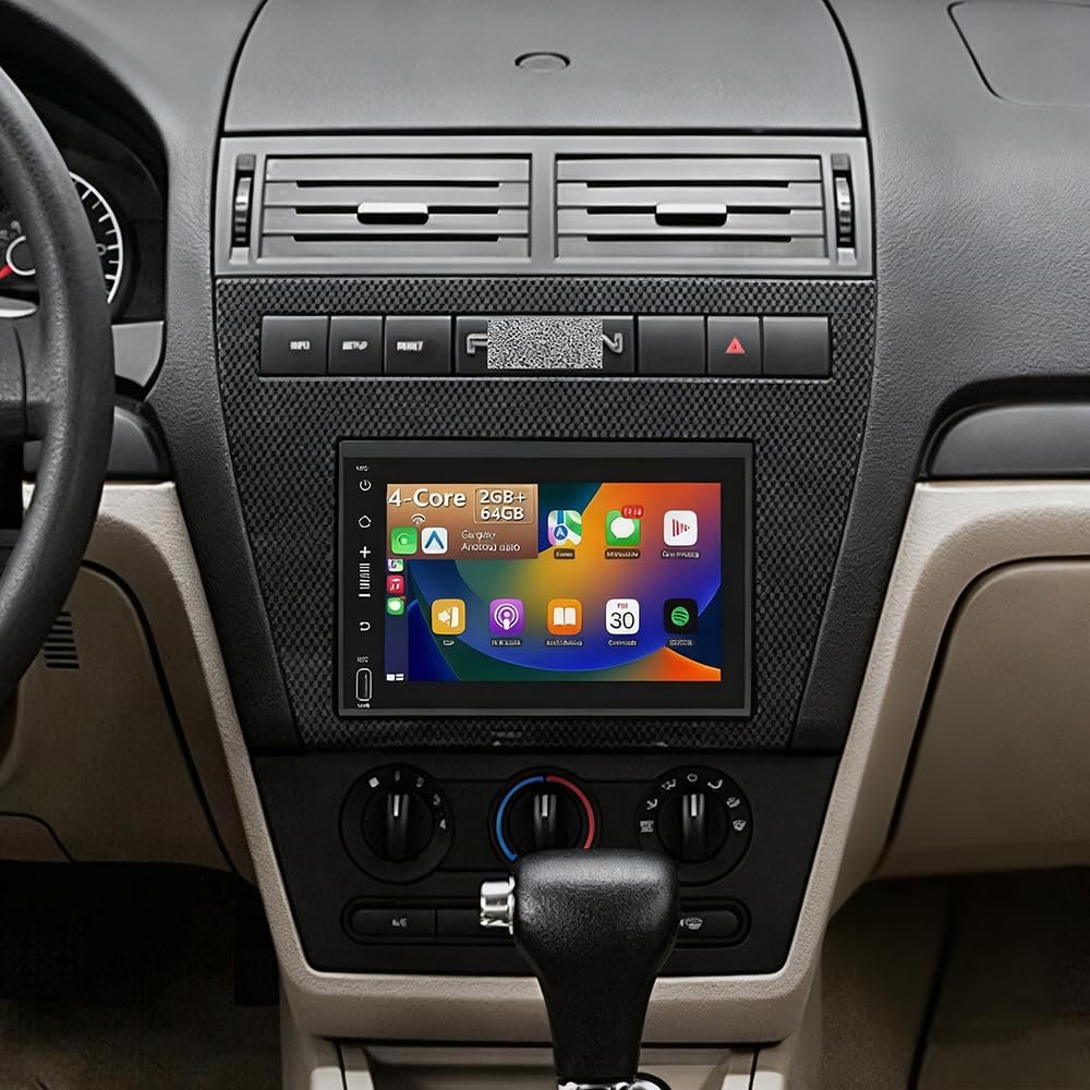 4+64G Car Stereo for Ford Mustang 2005-2009 Head Unit,7 Inch Touchscreen Radio for Ford Fusion 2006-2009, Taurus 2008-2009 with Wireless Carplay Android Auto GPS Navigator GPS SWC FM/RDS Audio