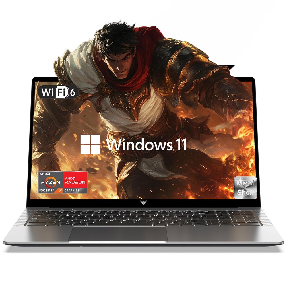 KAIGERR Gaming Laptop, 16.0inch Laptop Computer with MD Ryzen 7 5825U(8C/16T, Up to 4.5GHz), 16GB RAM 512GB NVMe SSD Windows 11 Laptop, Radeon RX Vega 8 Graphics,WiFi 6, Backlit KB
