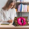 Case for 6.8" Kindle Paperwhite 11th Generation 2021 & Signature Edition, Multi-Angle Viewing Leather Smart Stand Back Cover with Auto Sleep Wake, Leopard Sexy Lips view 3