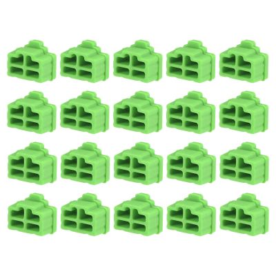 DMiotech 20 Pack 12x8.3mm RJ45 Silicone Protectors Ethernet Hub Port Anti Dust Cap Cover Plugs Stopper, Green