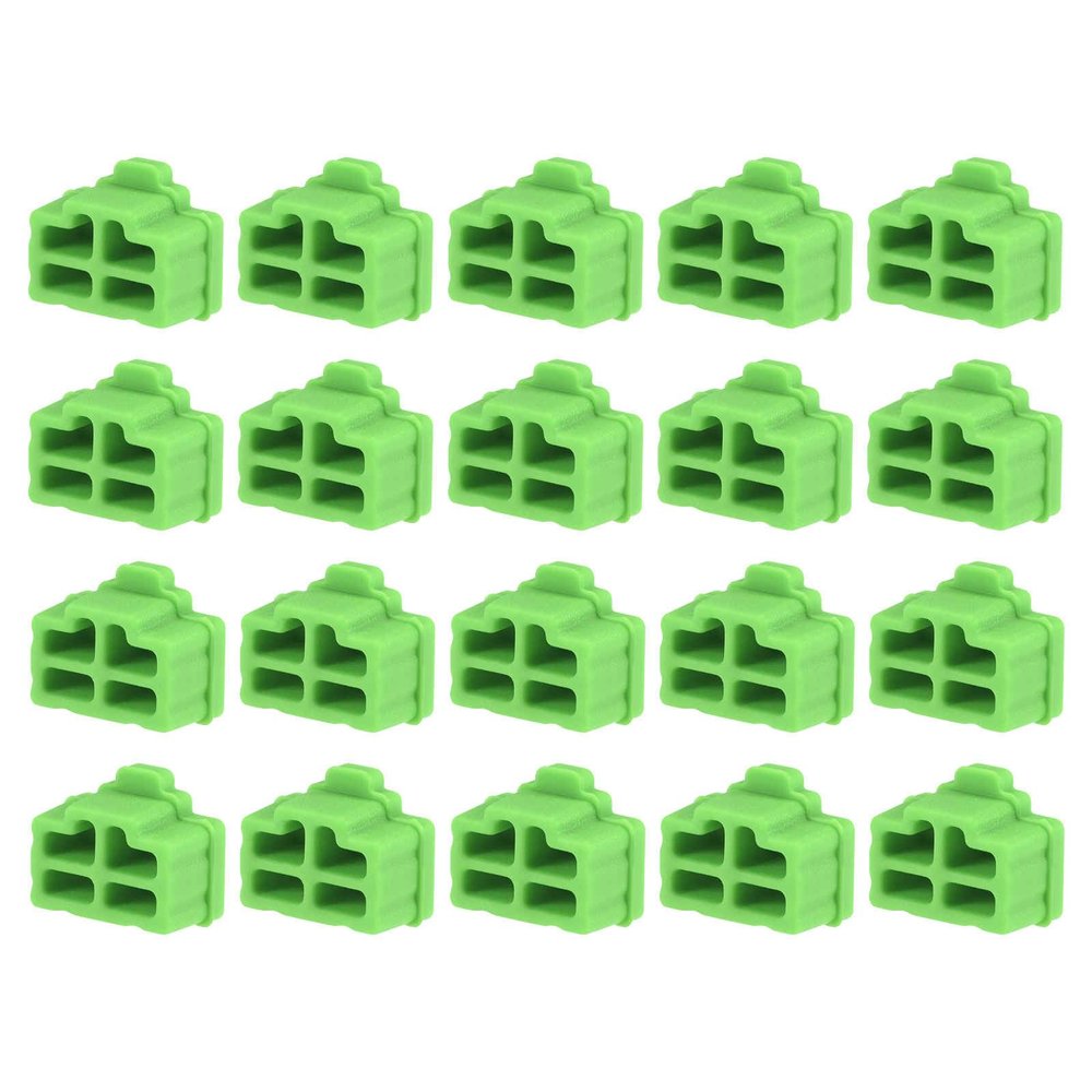 DMiotech 20 Pack 12x8.3mm RJ45 Silicone Protectors Ethernet Hub Port Anti Dust Cap Cover Plugs Stopper, Green