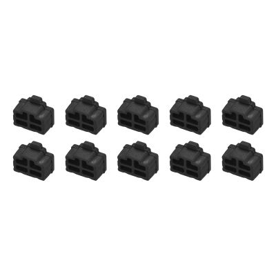 DMiotech 10 Pack 12x8.3mm RJ45 Silicone Ethernet Hub Port Anti-Dust Plugs Protector Stopper Cap Cover, Black