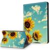 Case for 6.8" Kindle Paperwhite 11th Generation 2021 & Signature Edition, Multi-Angle Viewing Leather Smart Stand Back Cover with Auto Sleep Wake, Sunflowers view 1
