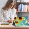 Case for 6.8" Kindle Paperwhite 11th Generation 2021 & Signature Edition, Multi-Angle Viewing Leather Smart Stand Back Cover with Auto Sleep Wake, Sunflowers view 3