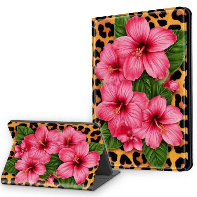 Case for 6.8" Kindle Paperwhite 11th Generation 2021 & Signature Edition, Multi-Angle Viewing Leather Smart Stand Back Cover with Auto Sleep Wake, Leopard Floral