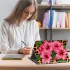 Case for 6.8" Kindle Paperwhite 11th Generation 2021 & Signature Edition, Multi-Angle Viewing Leather Smart Stand Back Cover with Auto Sleep Wake, Leopard Floral view 3