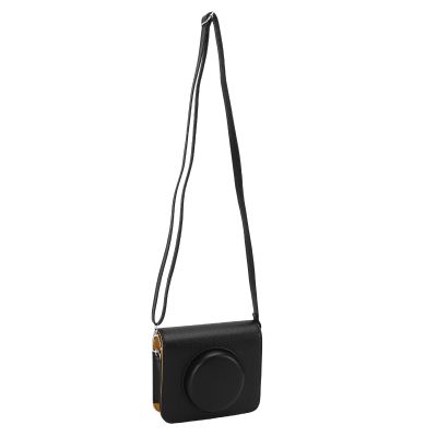 Keenso Protective Fit for C300R Camera Anti Drop Stylish Instant Camera PU Bag with Strap, with Detachable Front Cover (Black)