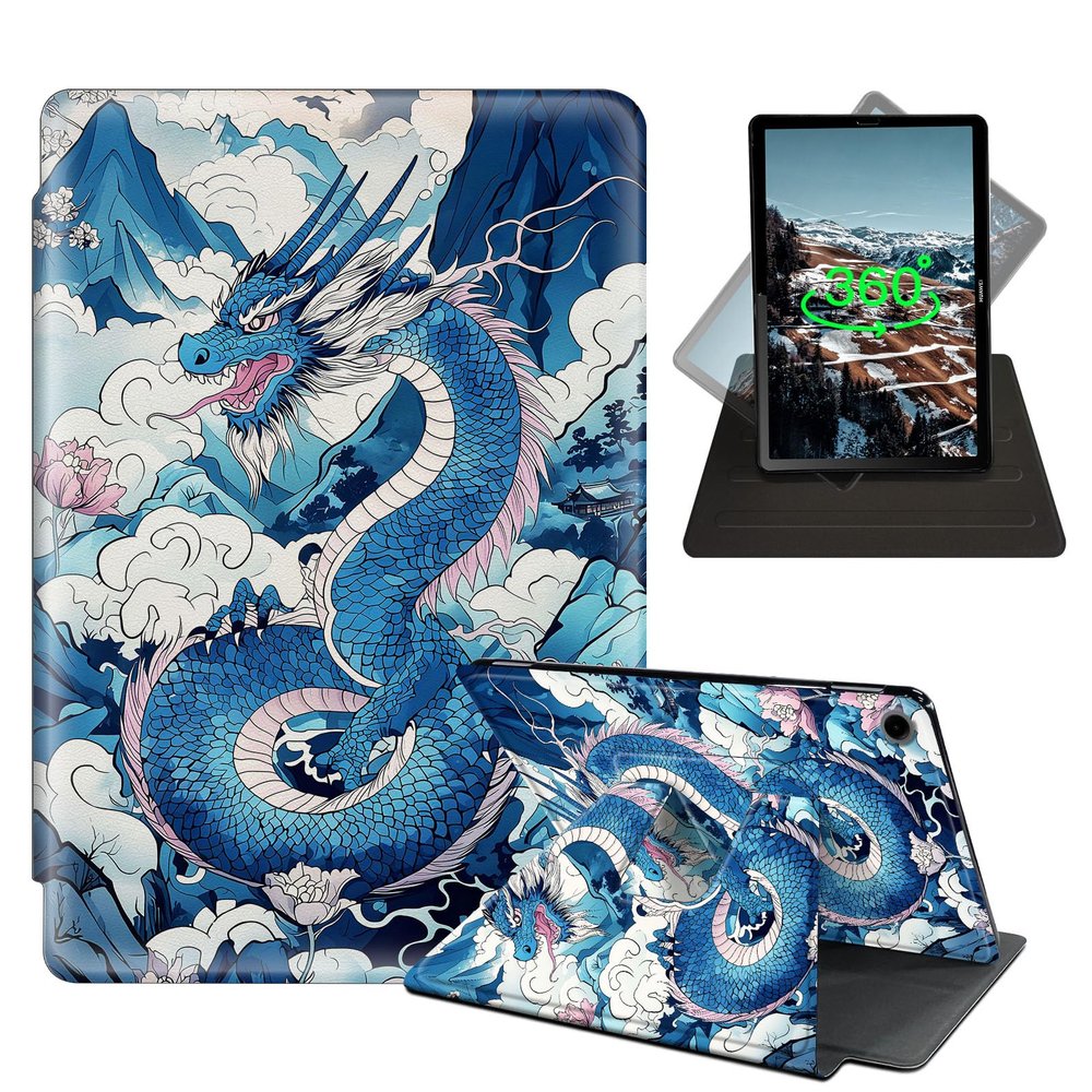 LROTFNGX Case for Samsung Galaxy Tab A9 8.7 Inch - 360 Rotating Stand & Full-Body Shockproof Drop Protection,Anime Dragon Tablet Cases for Model(SM-X110/X115/X117)