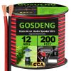 GOSDENG 12 Gauge Speaker Wire- 200 ft Spec Soft Touch Audio Wire for Car Stereos, Home Theater, Surround Sound - Flexible 12 AWG Speaker Cable - Red/Black view 1