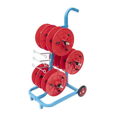 5/6 Axle Cable Caddy with Wheels,Wire Spool Rack,Removable Electrical Wire Spool Holder Cart,for Industrial and Retail Wire Pullers(Red,6 reel)