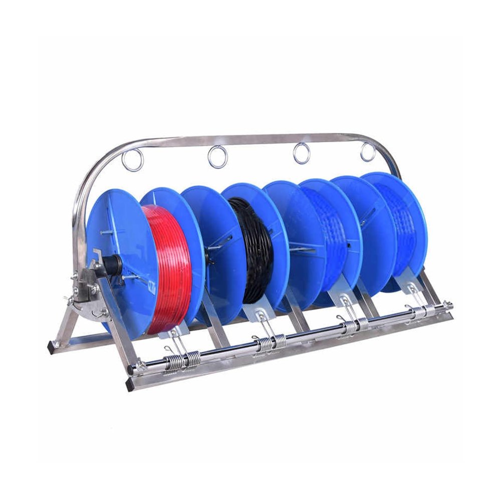 3/4 Reel Wire Spool Rack Dispenser,Folding Wire/Cable Distributor,iron Multiple Axle Cable Rack for Electrical Wire Pullers(4 reel)
