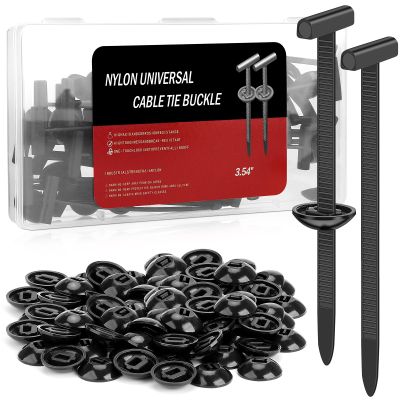 50 PCS Upgraded Nylon Universal Cable Tie Buckle with Clear Storage Box Heavy-Duty Self-Locking Nylon Zip Ties Clips with UV Resistance for Car Fender Trunk Bumper Repair, Workshop (Black)