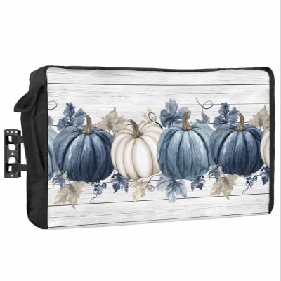 DecorLovee Blue Grey Fall Outdoor TV Cover 48 to 50 Inches Weatherproof & Waterproof, Vintage Thanksgiving Botanical Outdoor TV Enclosure with Remote Control Pocket, TV Screen Protectors