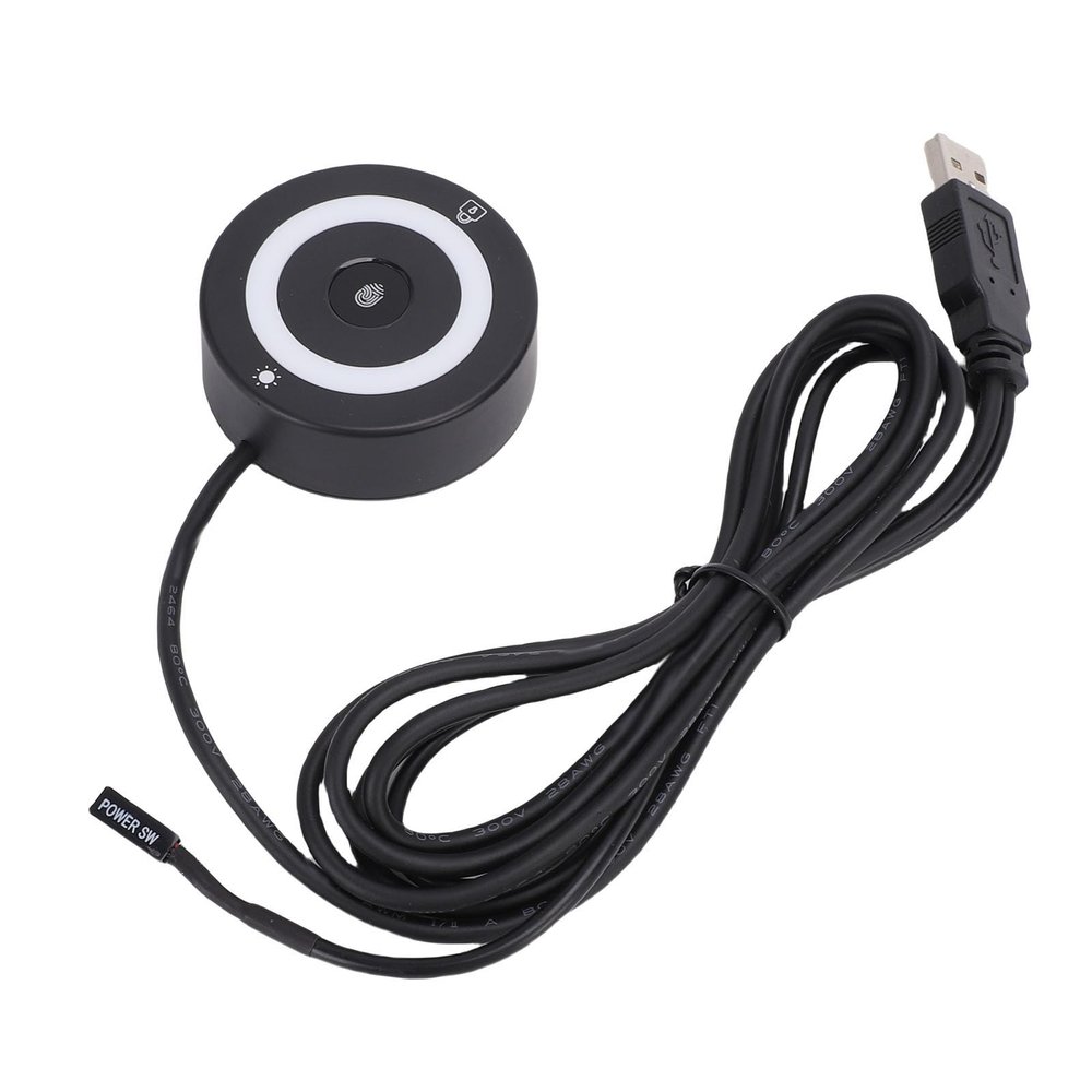 Jiawu Portable USB Fingerprint Reader Support for Win 10, 11, Auto Driver Set, 360 Touch Fast Recognition Biometric Fingerprint Scanner with RGB Light