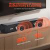 VEVOR Sound Bar for Smart TV, 2.0 Channel, 17-Inch Compact Soundbar TV Speakers for Projector, Bluetooth AUX Connection, Remote Control, Easy Setup, 80W Surround Sound System for PC Home Theater Audio view 2