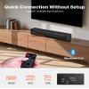 VEVOR Sound Bar for Smart TV, 2.0 Channel, 17-Inch Compact Soundbar TV Speakers for Projector, Bluetooth AUX Connection, Remote Control, Easy Setup, 80W Surround Sound System for PC Home Theater Audio view 3