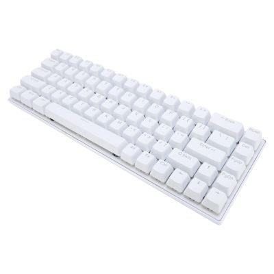 PUSOKEI 68 Key Mechanical Keyboard, RGB Backlight Blue Switch Compact 60% Wired Gaming Keyboard with Ergonomic Design, for PC Laptop Wins OS X (White)