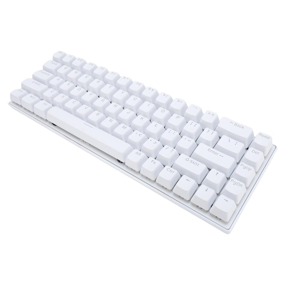 PUSOKEI 68 Key Mechanical Keyboard, RGB Backlight Blue Switch Compact 60% Wired Gaming Keyboard with Ergonomic Design, for PC Laptop Wins OS X (White)