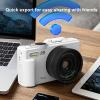 Asixxsix 5K Digital Camera, 75MP UHD Compact Video Travel Camara with 3 Inch Flip Screen, 18X Optical Zoom AF Autofocus, WiFi Retro Camera with Flash for Photography and Video (White) view 2
