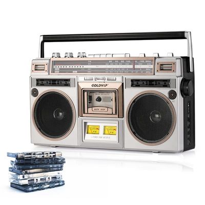 KUYBTU Vintage Cassette Player with Fm and Dab+ Radio + 16G USB Stick, USB Recording for Home Parties and Travelling