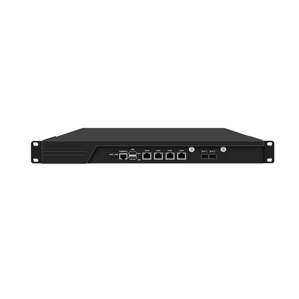 1U Cabinet Firewall Appliance 10GB, OPNsense, VPN, Network Rackmount, Intel N200, RJ54, 4 x 226-V 2.5GbE LAN, 2 x SFP+ 82599ES 10 Gigabit, GPIO, 16G RAM, 128G SSD