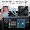 Jectse Wireless Adapter, Stable Connection Converter Box for Wireless Dongle Sync with Original Car with Wired view 3