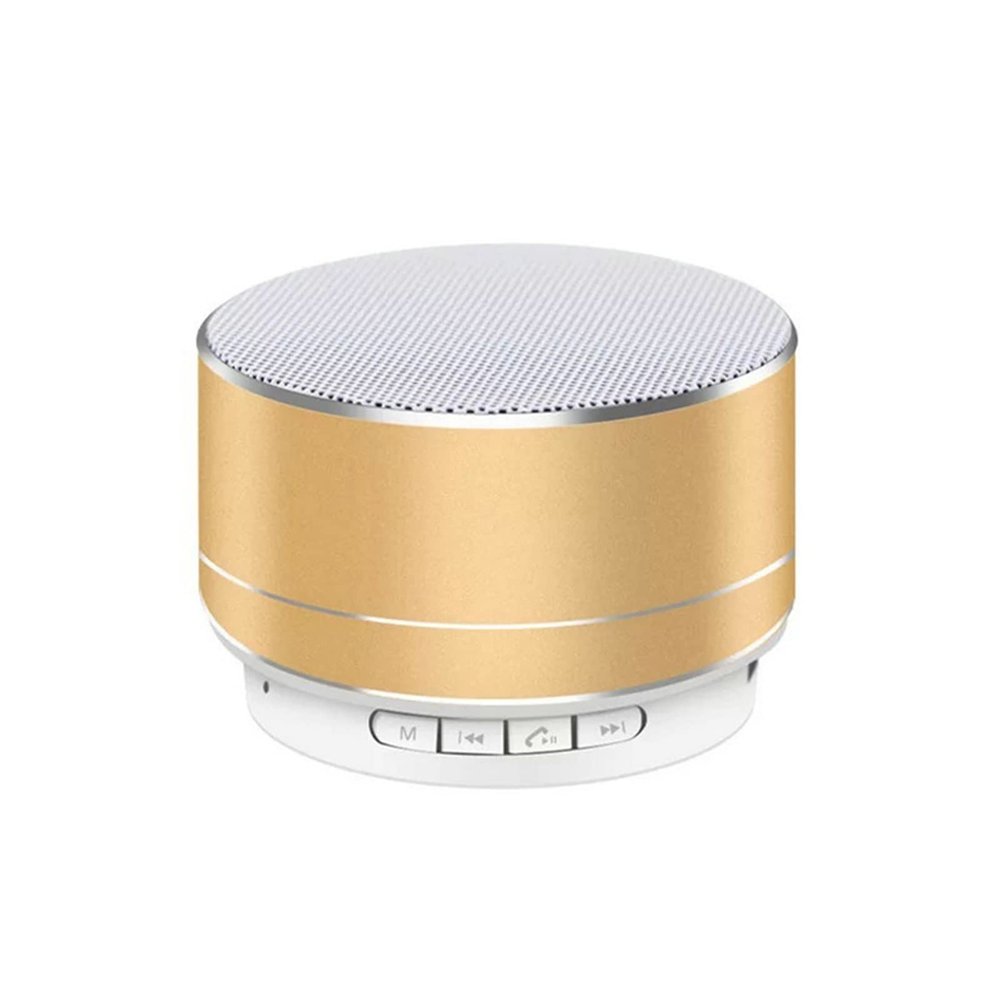 KUYBTU Outdoor Subwoofer Mini Portable Speaker Fm Radio Music Sound Box Aluminum Alloy Wireless Speaker-Yellow-Small